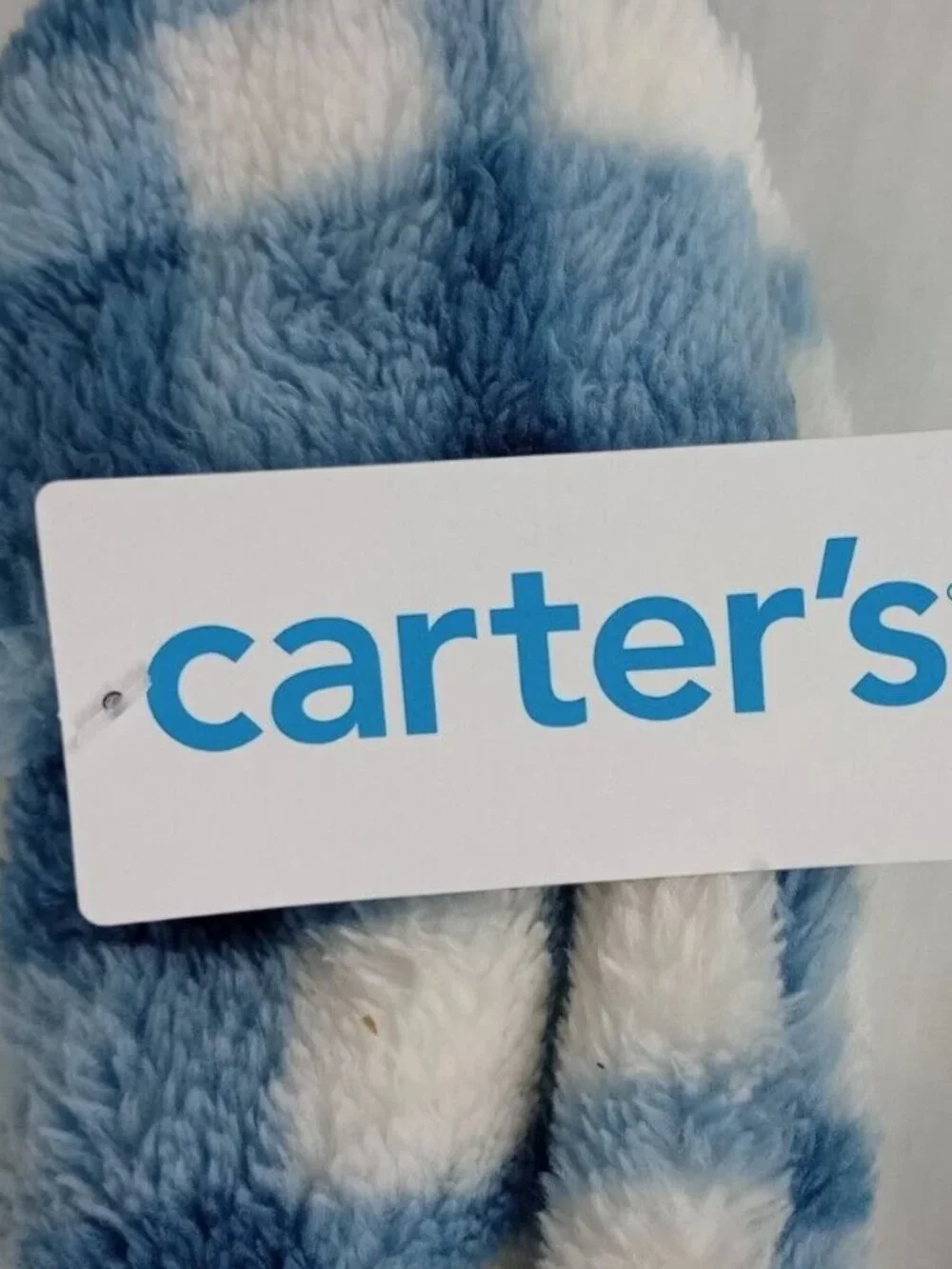 NWT‎ Carter's Baby Size 6m Fuzzy Blue Plaid Sherpa Jumpsuit